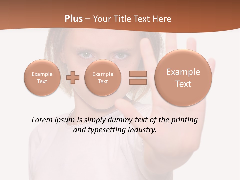 A Little Girl Is Making A Stop Sign With Her Hand PowerPoint Template