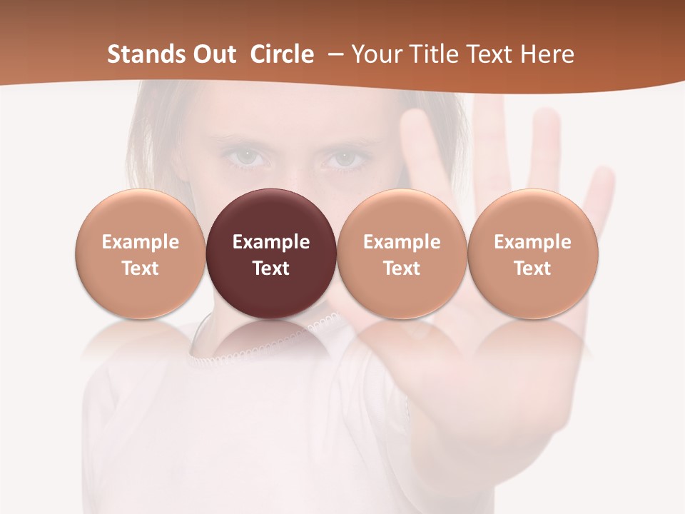 A Little Girl Is Making A Stop Sign With Her Hand PowerPoint Template