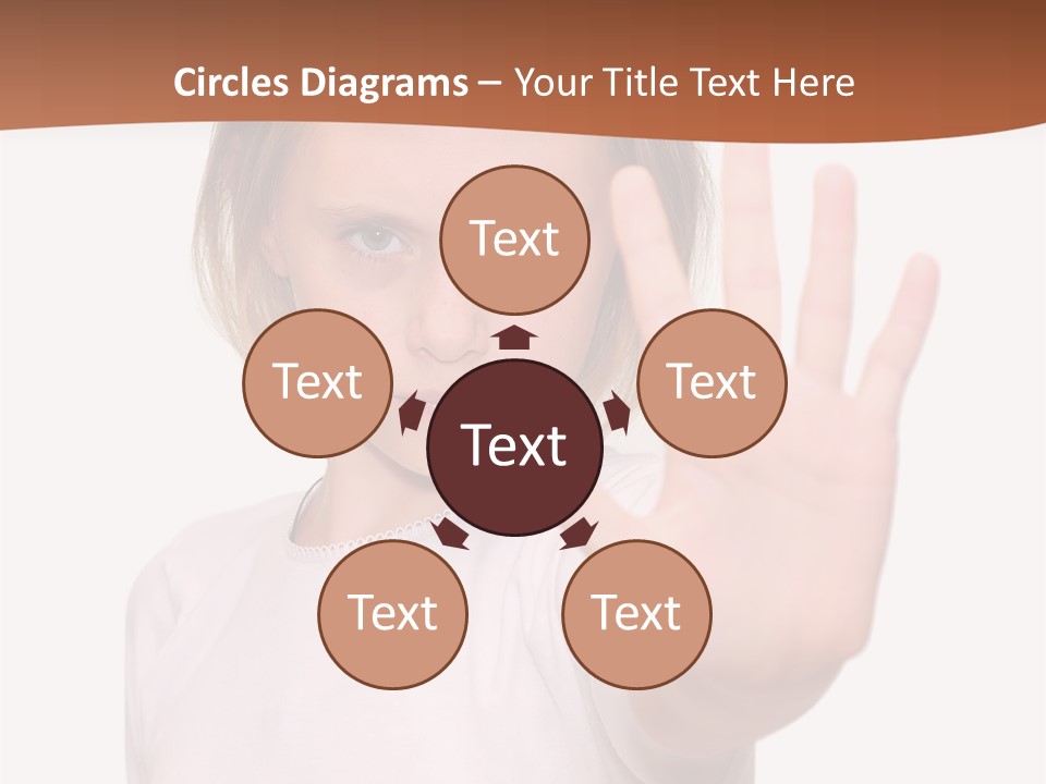 A Little Girl Is Making A Stop Sign With Her Hand PowerPoint Template