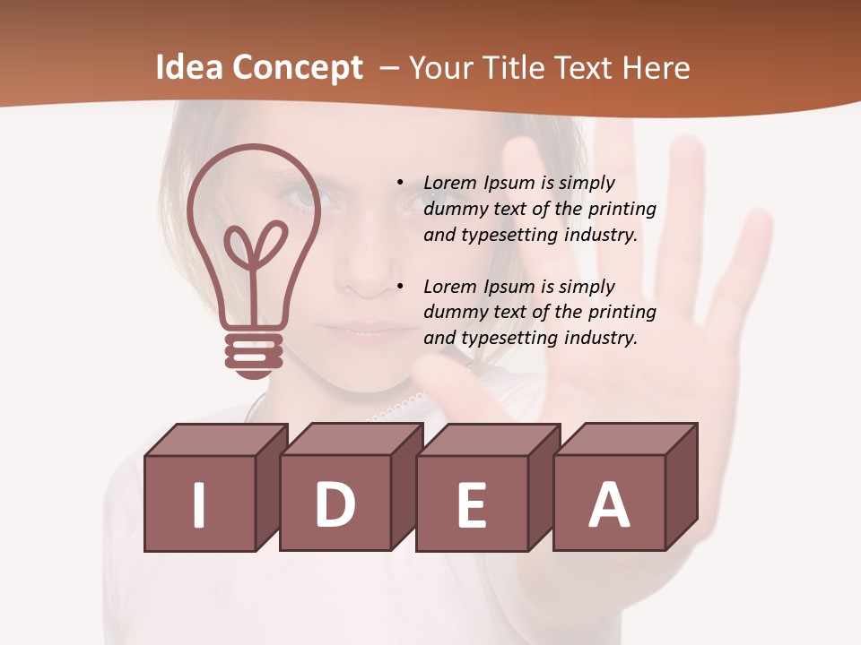 A Little Girl Is Making A Stop Sign With Her Hand PowerPoint Template