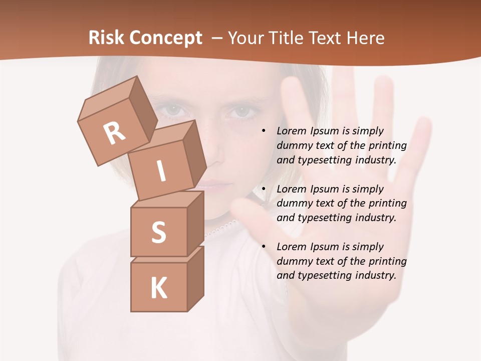 A Little Girl Is Making A Stop Sign With Her Hand PowerPoint Template