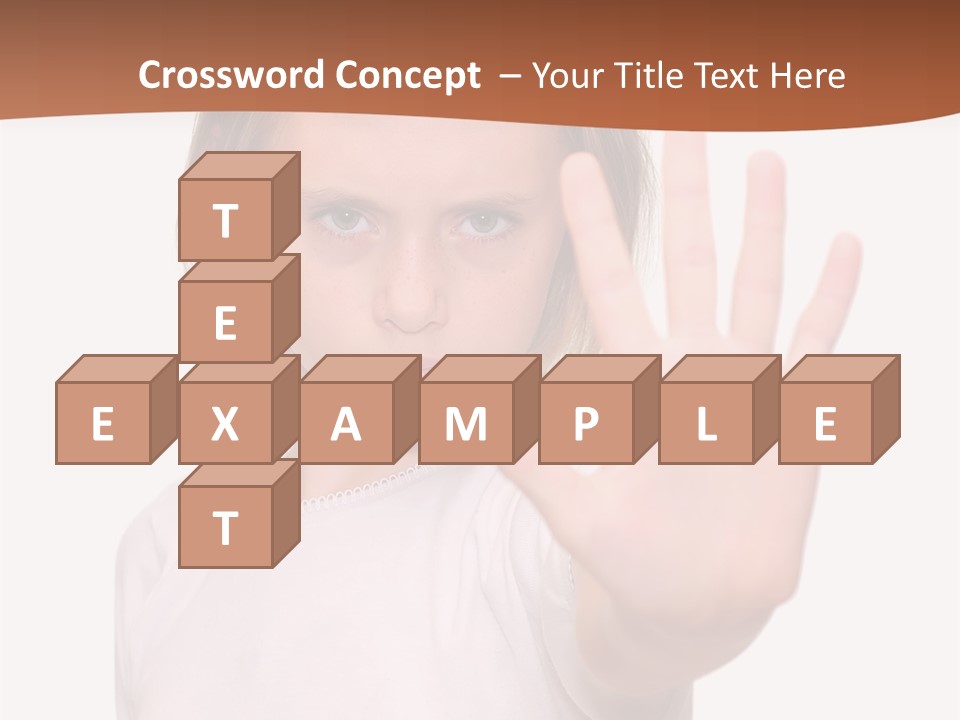 A Little Girl Is Making A Stop Sign With Her Hand PowerPoint Template