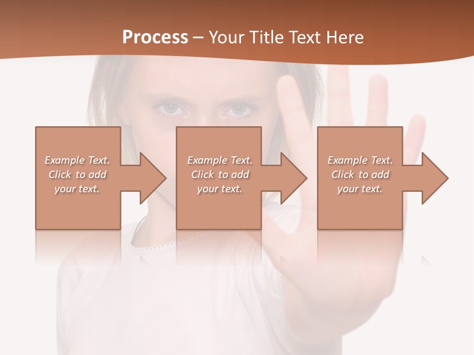 A Little Girl Is Making A Stop Sign With Her Hand PowerPoint Template