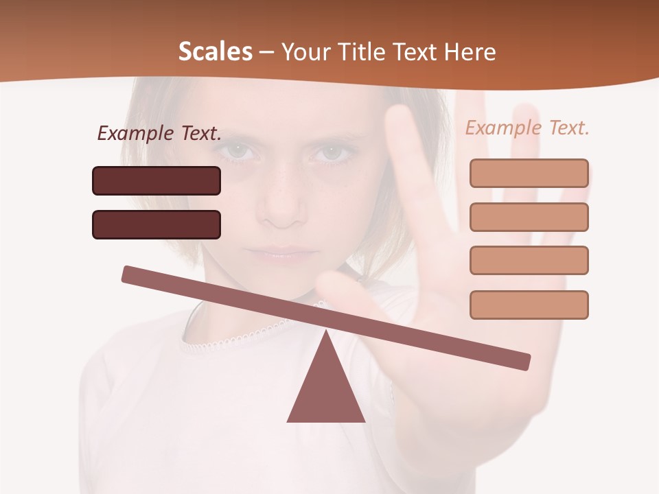 A Little Girl Is Making A Stop Sign With Her Hand PowerPoint Template