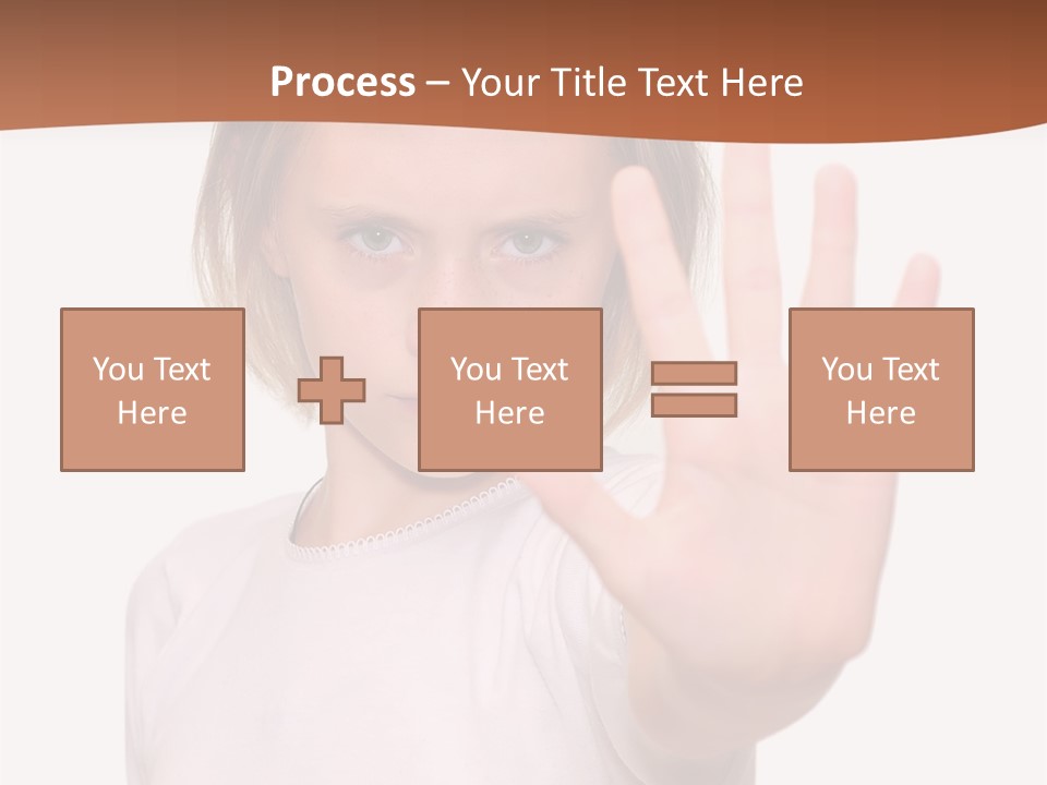 A Little Girl Is Making A Stop Sign With Her Hand PowerPoint Template