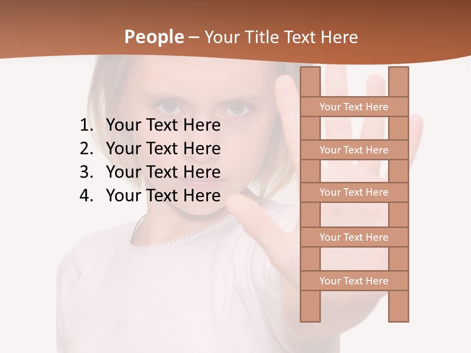 A Little Girl Is Making A Stop Sign With Her Hand PowerPoint Template
