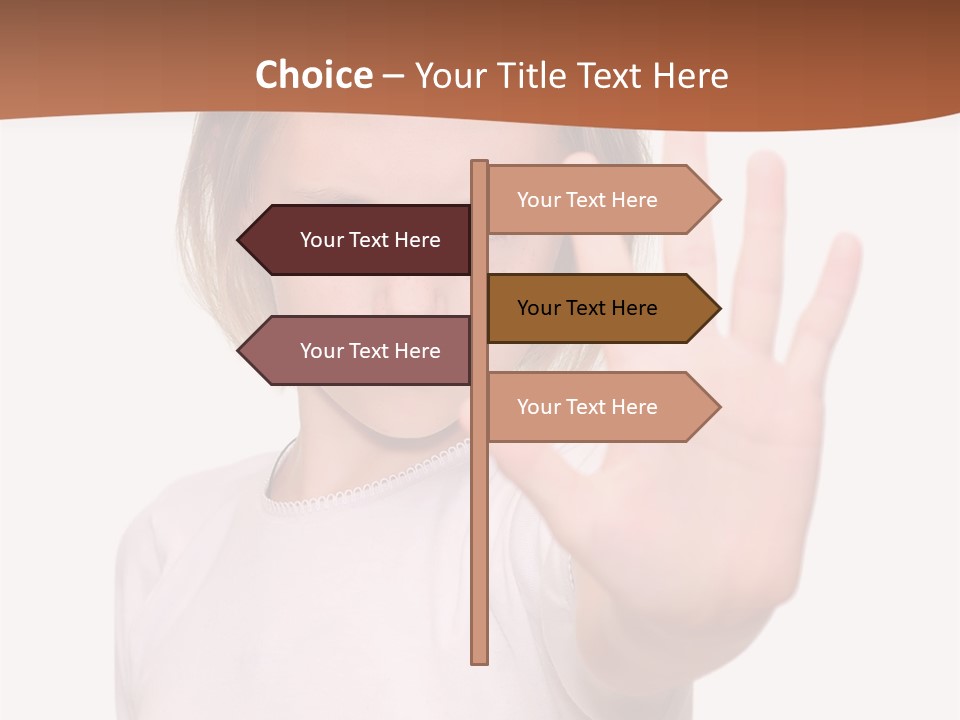 A Little Girl Is Making A Stop Sign With Her Hand PowerPoint Template