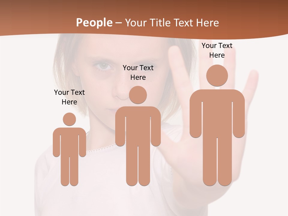 A Little Girl Is Making A Stop Sign With Her Hand PowerPoint Template