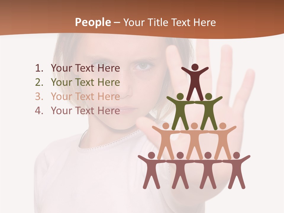 A Little Girl Is Making A Stop Sign With Her Hand PowerPoint Template