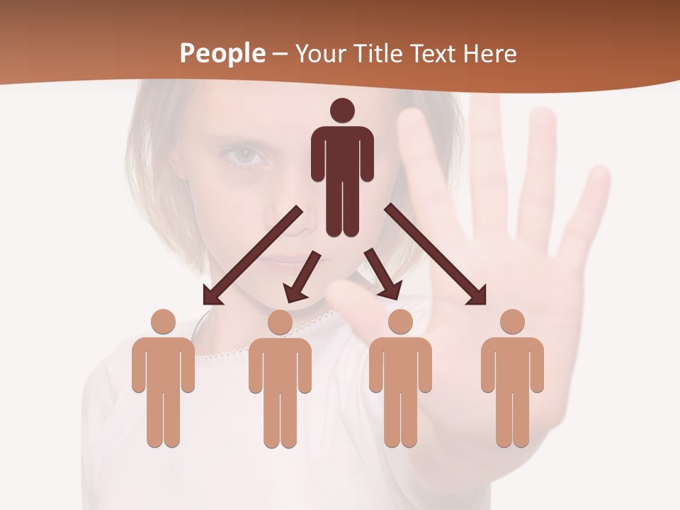 A Little Girl Is Making A Stop Sign With Her Hand PowerPoint Template