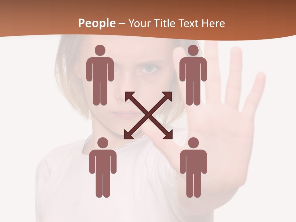 A Little Girl Is Making A Stop Sign With Her Hand PowerPoint Template