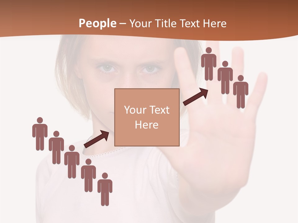 A Little Girl Is Making A Stop Sign With Her Hand PowerPoint Template