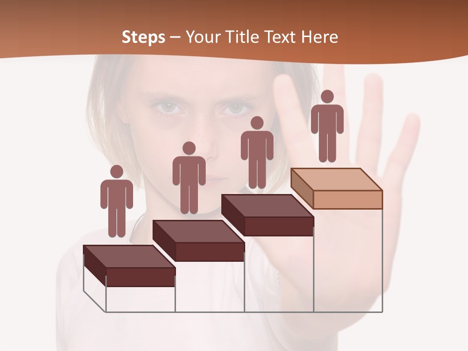 A Little Girl Is Making A Stop Sign With Her Hand PowerPoint Template