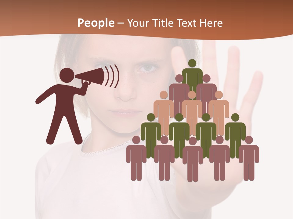 A Little Girl Is Making A Stop Sign With Her Hand PowerPoint Template