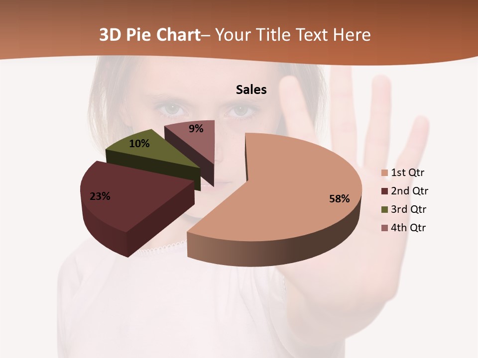 A Little Girl Is Making A Stop Sign With Her Hand PowerPoint Template