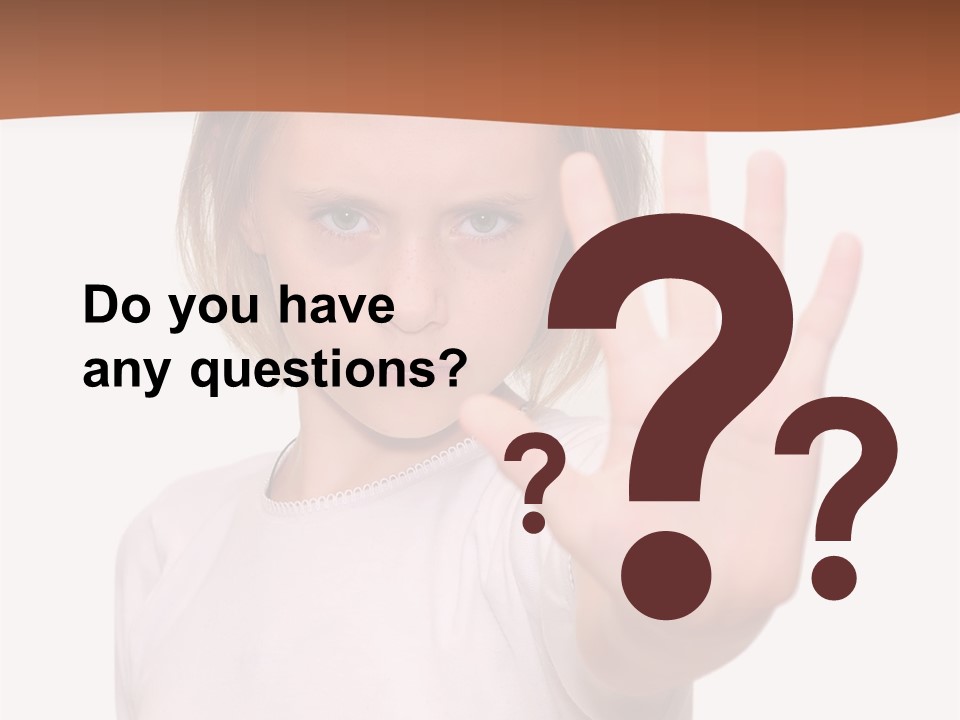 A Little Girl Is Making A Stop Sign With Her Hand PowerPoint Template