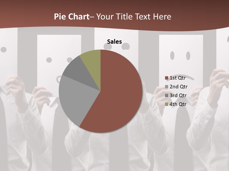 A Group Of People Holding Up Masks With Faces Drawn On Them PowerPoint Template