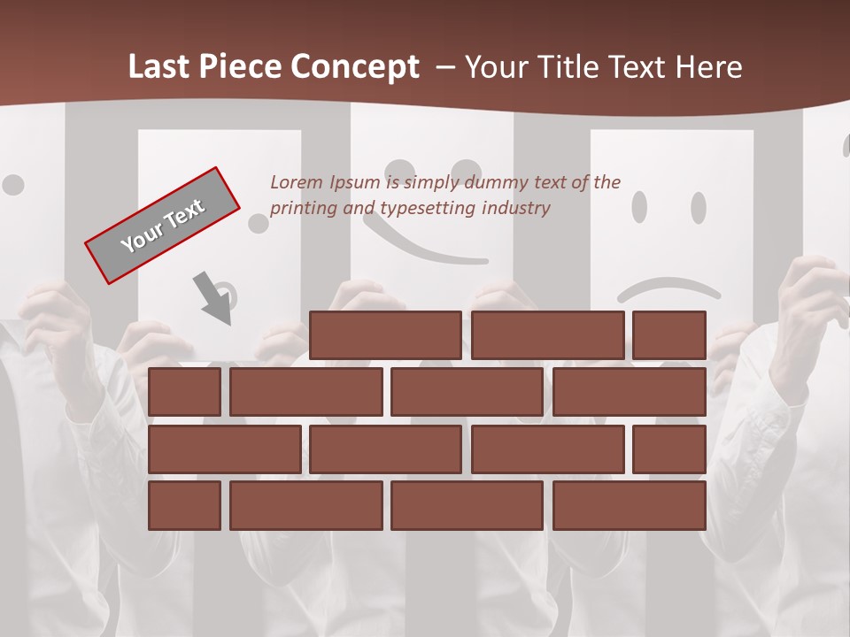 A Group Of People Holding Up Masks With Faces Drawn On Them PowerPoint Template