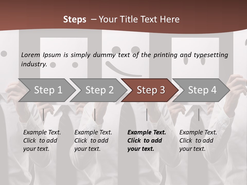 A Group Of People Holding Up Masks With Faces Drawn On Them PowerPoint Template