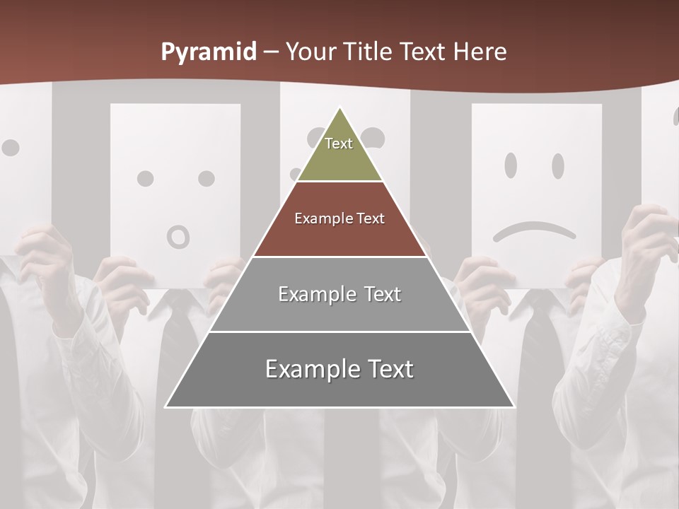 A Group Of People Holding Up Masks With Faces Drawn On Them PowerPoint Template