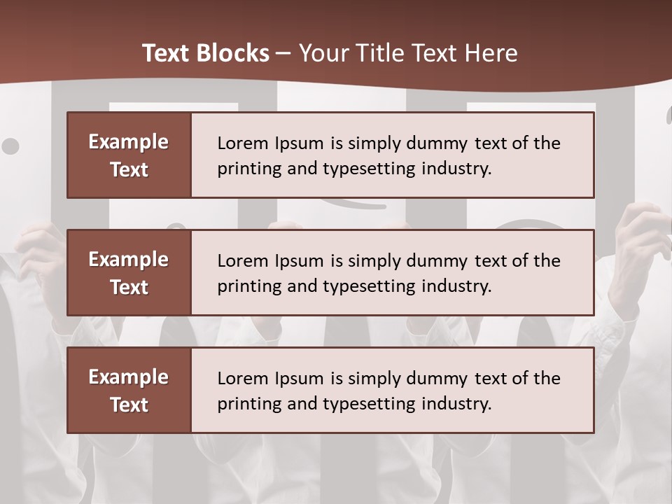 A Group Of People Holding Up Masks With Faces Drawn On Them PowerPoint Template