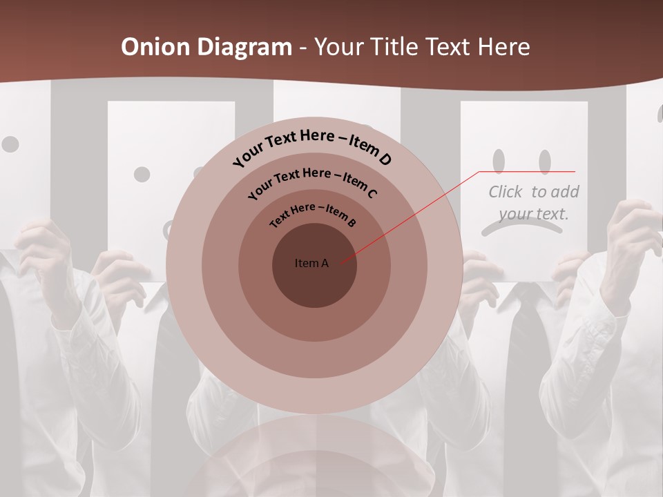 A Group Of People Holding Up Masks With Faces Drawn On Them PowerPoint Template