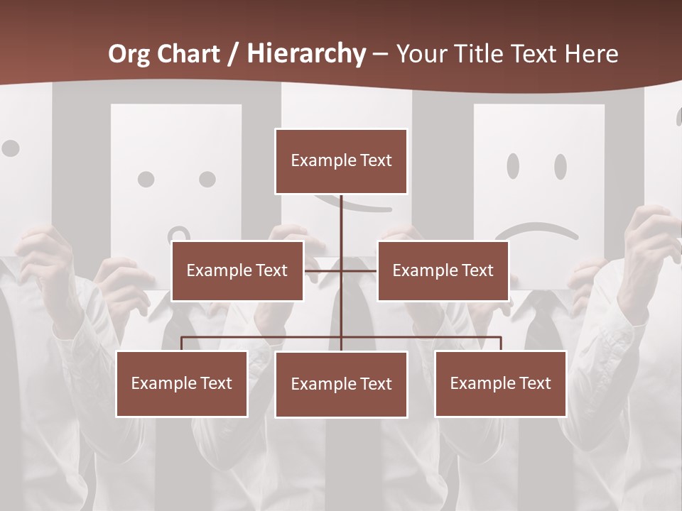A Group Of People Holding Up Masks With Faces Drawn On Them PowerPoint Template