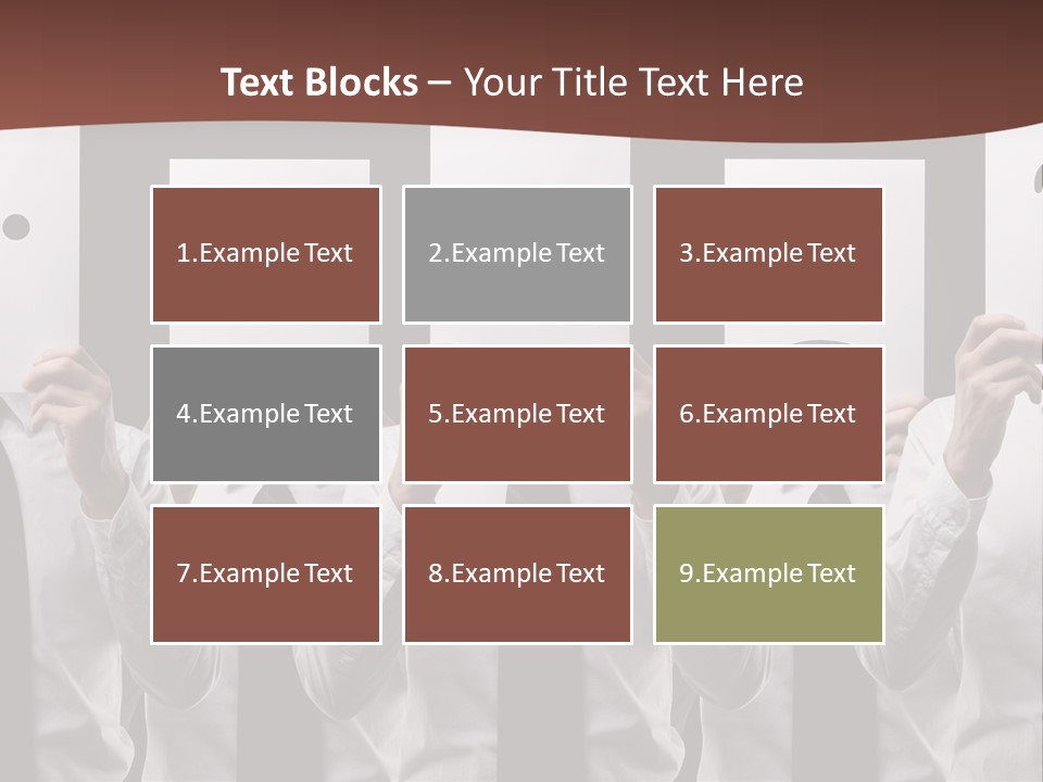 A Group Of People Holding Up Masks With Faces Drawn On Them PowerPoint Template