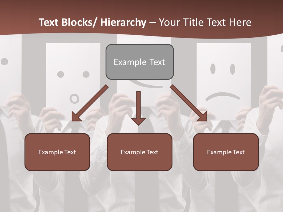 A Group Of People Holding Up Masks With Faces Drawn On Them PowerPoint Template