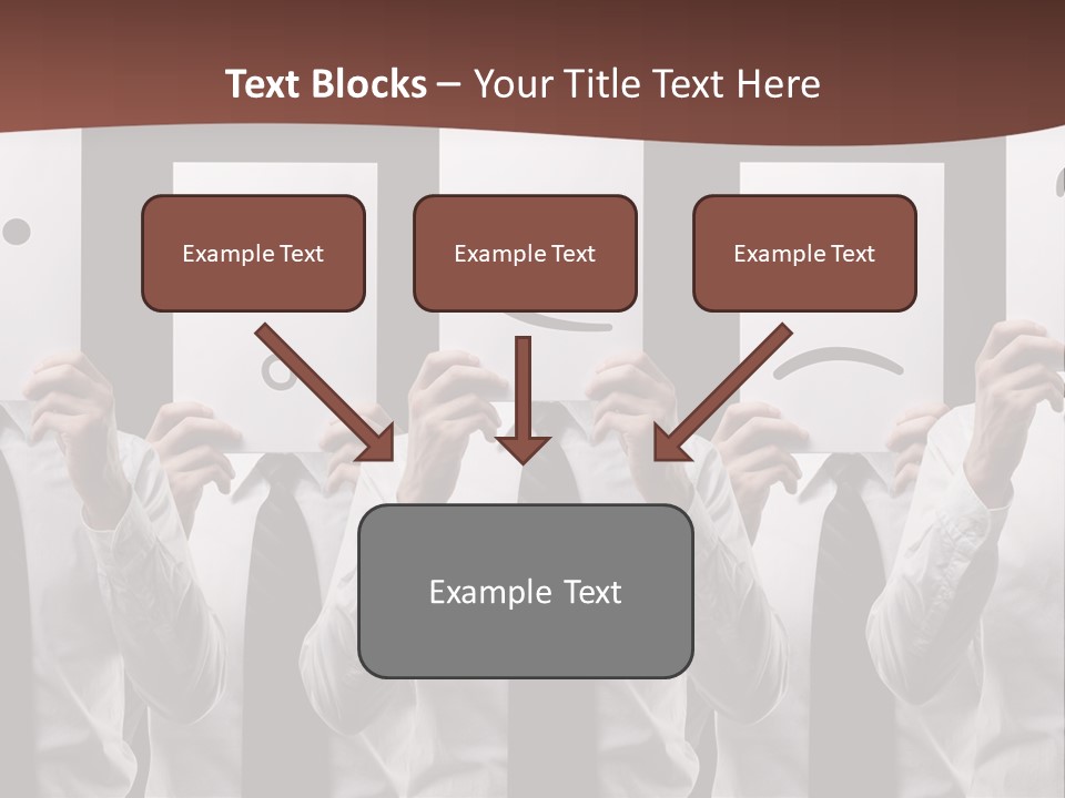 A Group Of People Holding Up Masks With Faces Drawn On Them PowerPoint Template