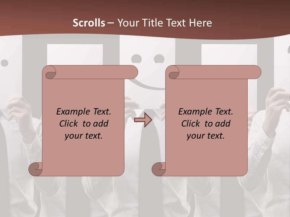 A Group Of People Holding Up Masks With Faces Drawn On Them PowerPoint Template