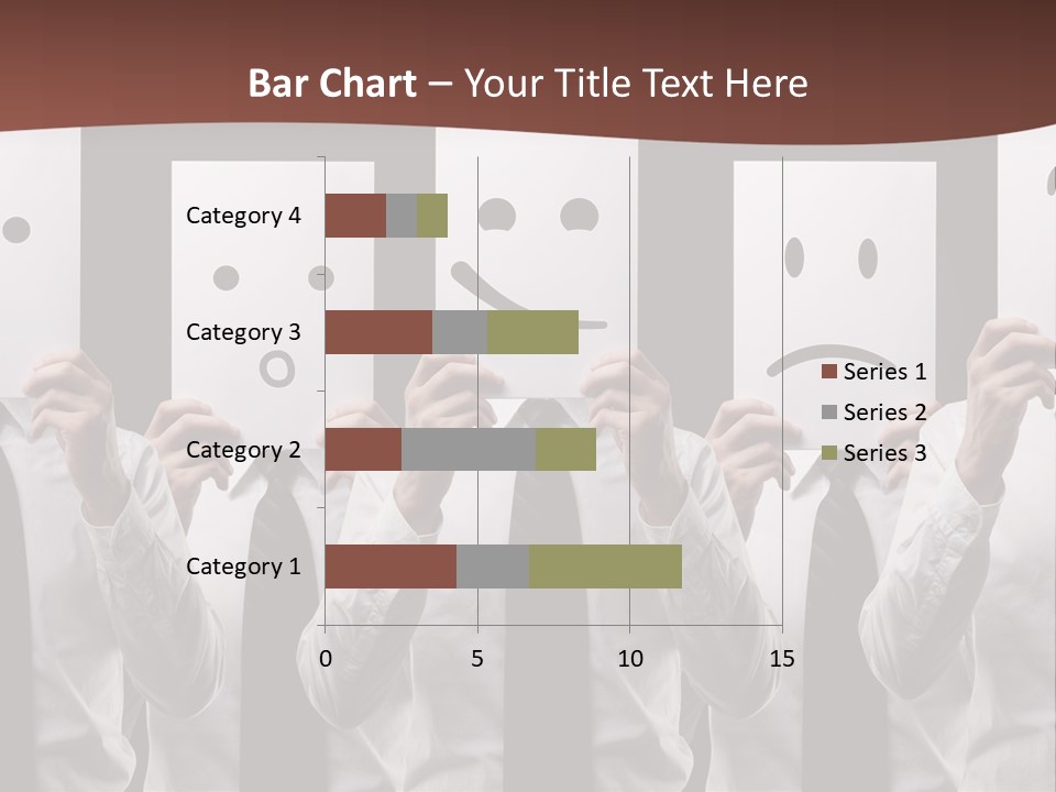 A Group Of People Holding Up Masks With Faces Drawn On Them PowerPoint Template