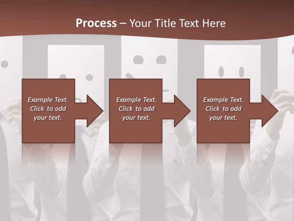 A Group Of People Holding Up Masks With Faces Drawn On Them PowerPoint Template