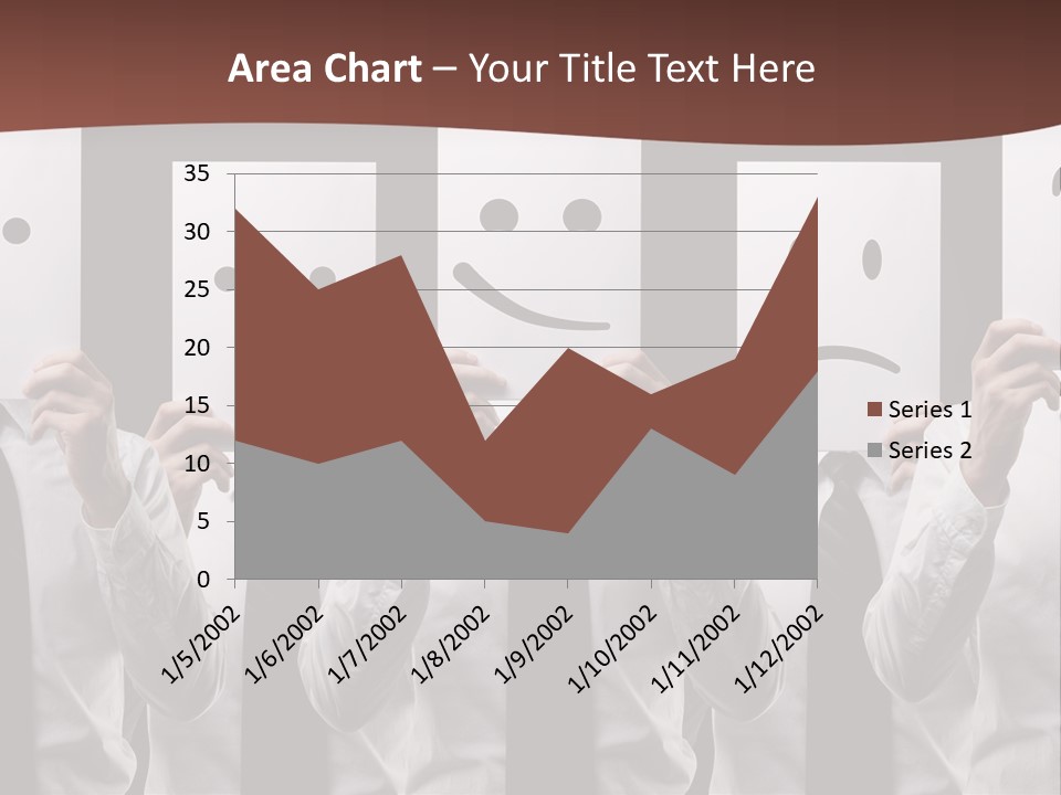 A Group Of People Holding Up Masks With Faces Drawn On Them PowerPoint Template