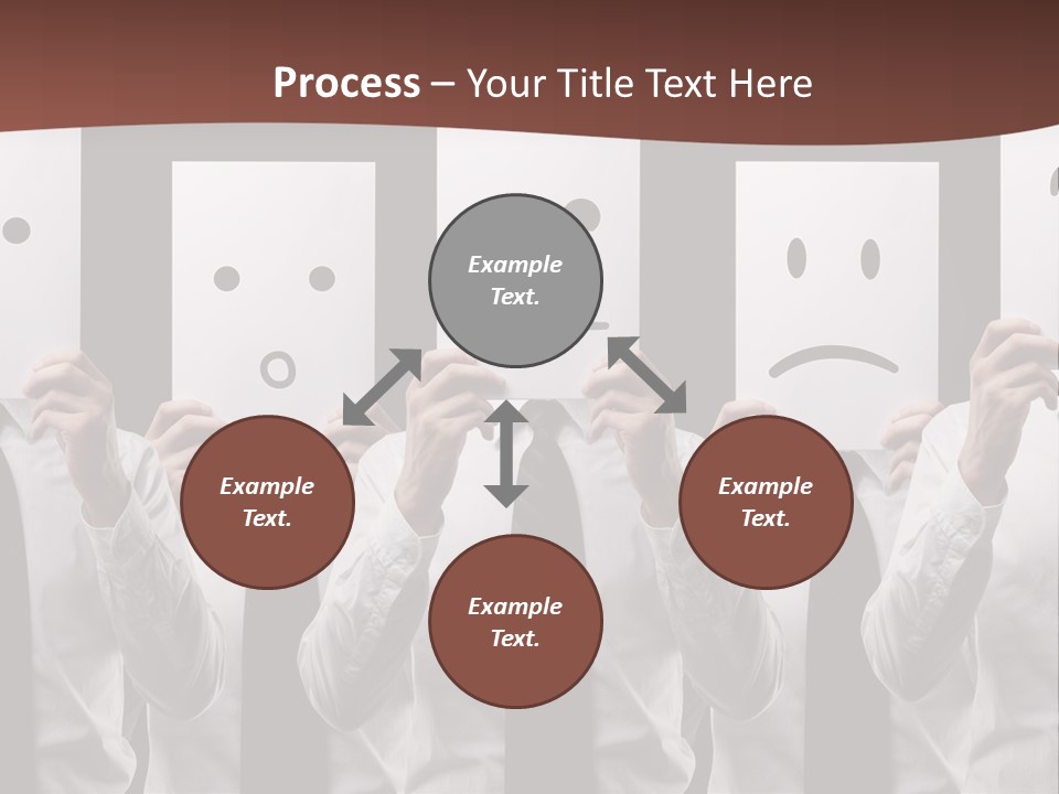 A Group Of People Holding Up Masks With Faces Drawn On Them PowerPoint Template