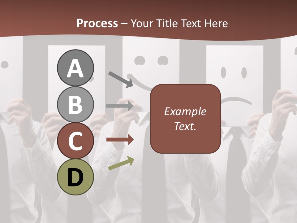 A Group Of People Holding Up Masks With Faces Drawn On Them PowerPoint Template