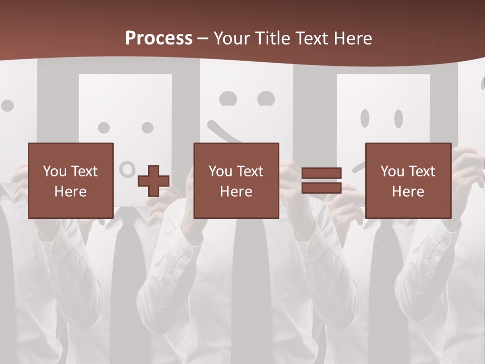 A Group Of People Holding Up Masks With Faces Drawn On Them PowerPoint Template