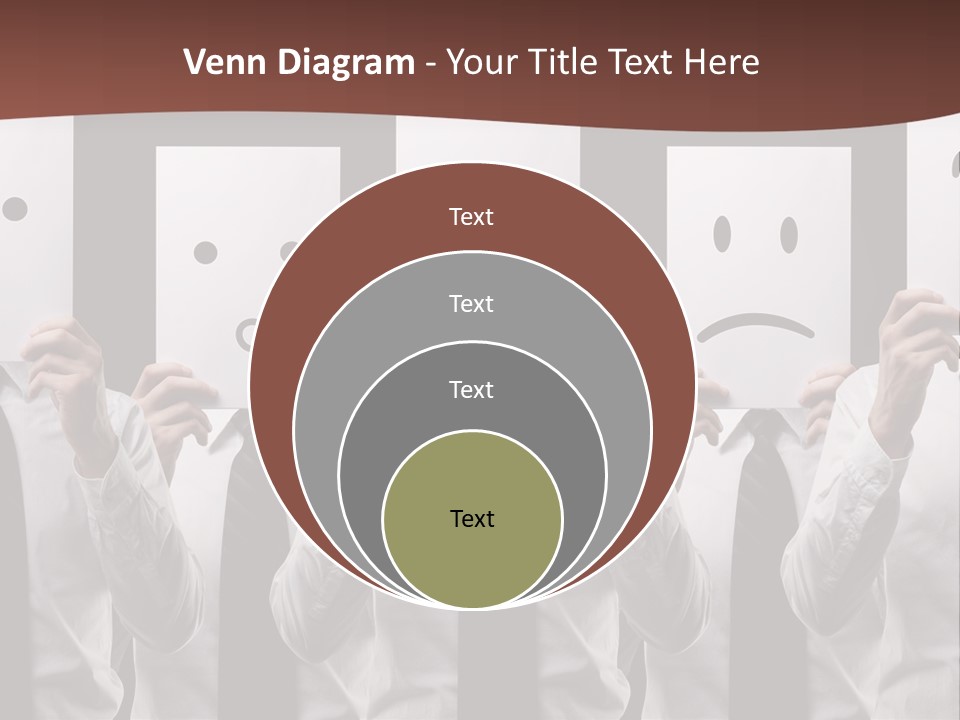 A Group Of People Holding Up Masks With Faces Drawn On Them PowerPoint Template