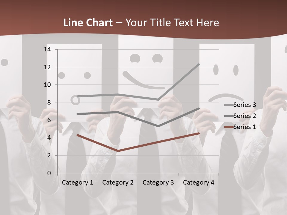 A Group Of People Holding Up Masks With Faces Drawn On Them PowerPoint Template