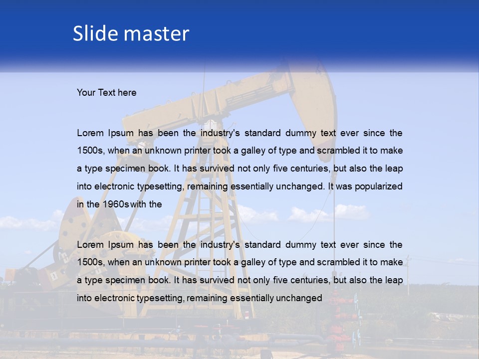 An Oil Pump With A Blue Sky In The Background PowerPoint Template