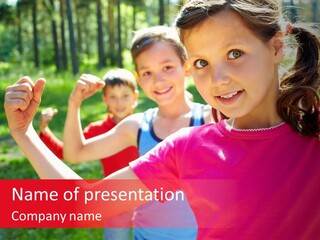 A Group Of Children Posing For A Picture PowerPoint Template