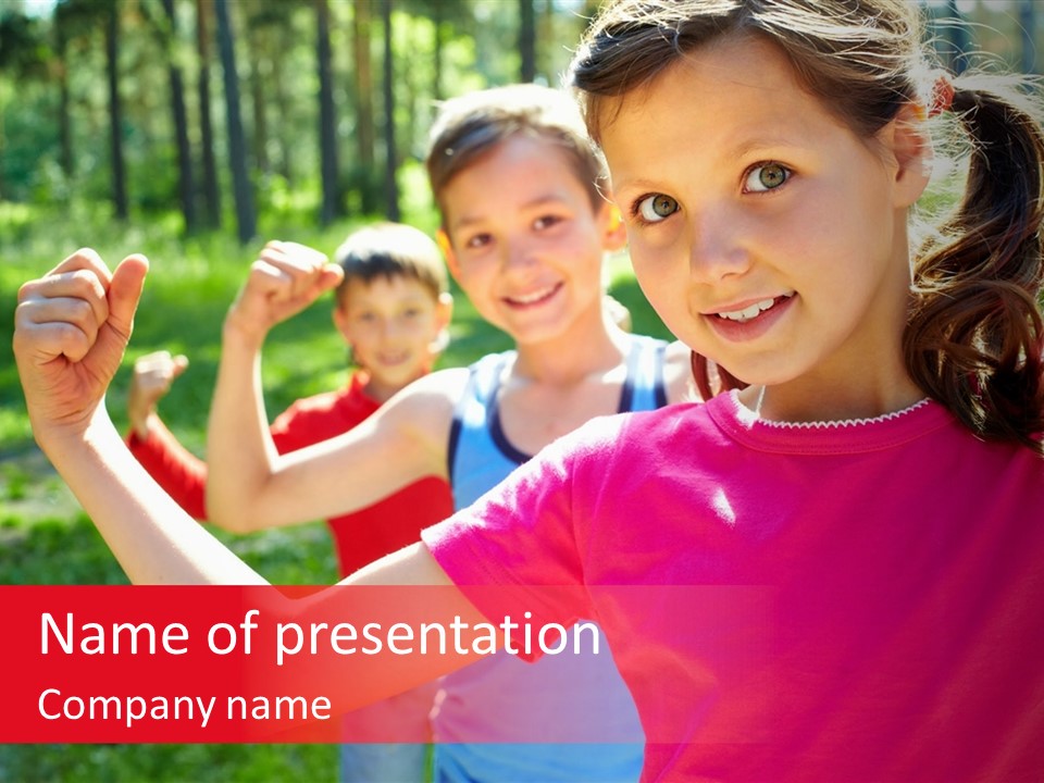 A Group Of Children Posing For A Picture PowerPoint Template