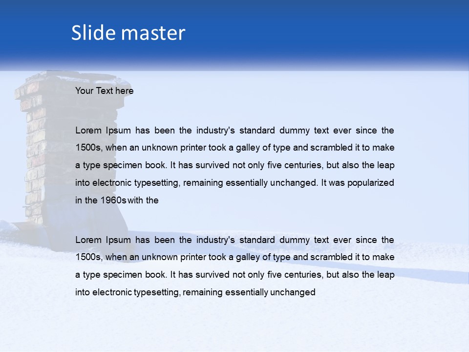 A Brick Chimney In The Snow With A Blue Sky In The Background PowerPoint Template