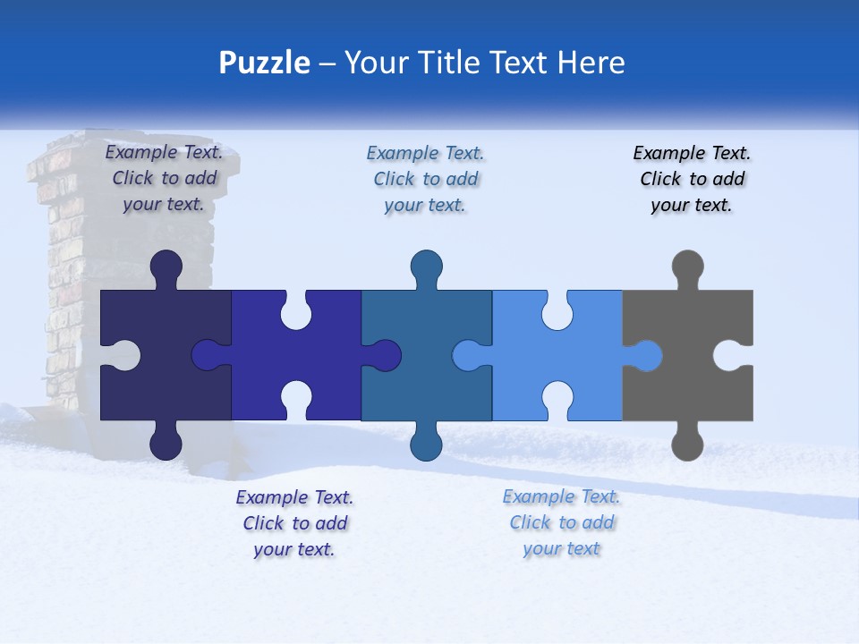 A Brick Chimney In The Snow With A Blue Sky In The Background PowerPoint Template