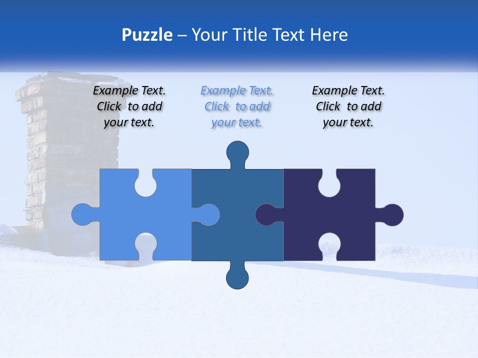 A Brick Chimney In The Snow With A Blue Sky In The Background PowerPoint Template