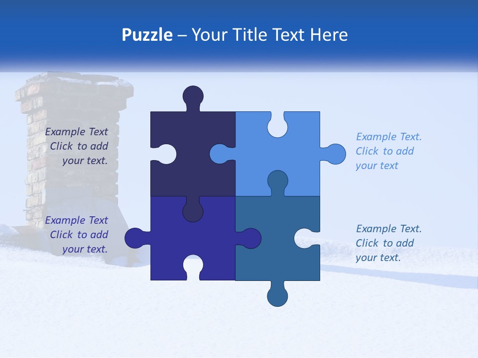 A Brick Chimney In The Snow With A Blue Sky In The Background PowerPoint Template