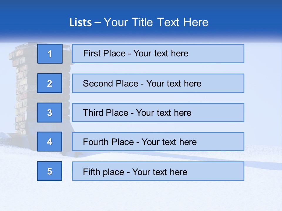 A Brick Chimney In The Snow With A Blue Sky In The Background PowerPoint Template