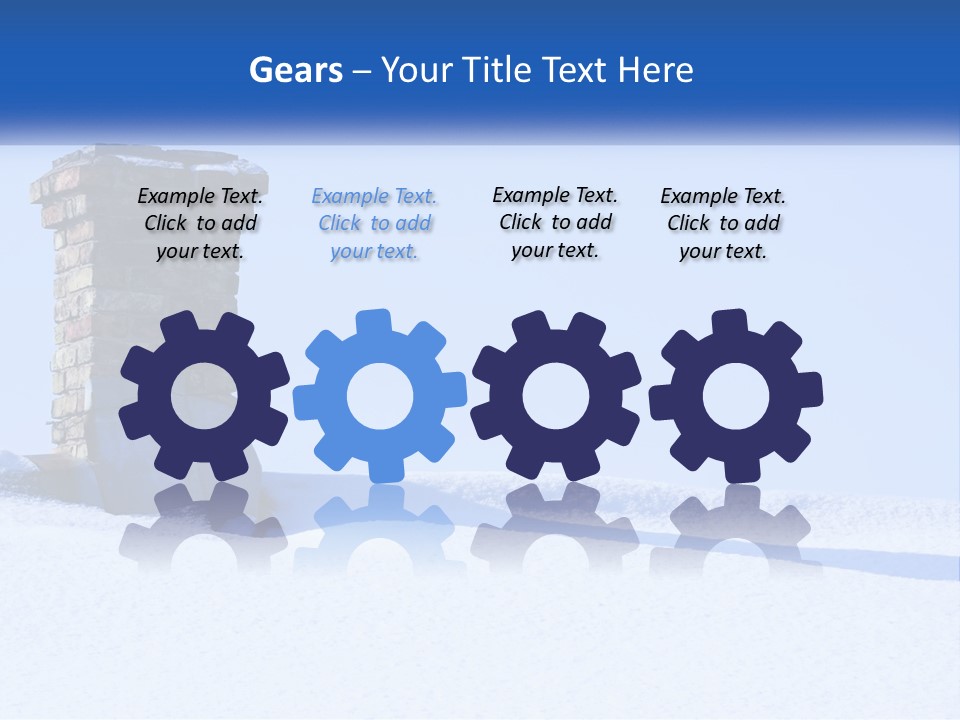 A Brick Chimney In The Snow With A Blue Sky In The Background PowerPoint Template