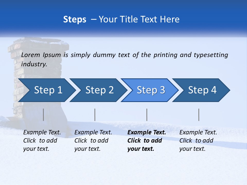 A Brick Chimney In The Snow With A Blue Sky In The Background PowerPoint Template