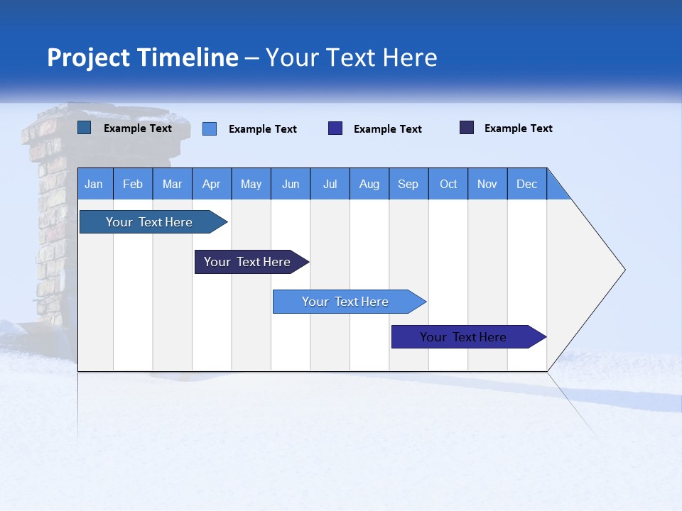 A Brick Chimney In The Snow With A Blue Sky In The Background PowerPoint Template